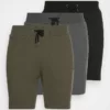 Pier One Uomo 3 PACK - Shorts - Black/grey/green -Offerta Economica Pier One 0390b79ba24646f592a1b42fb22121b5