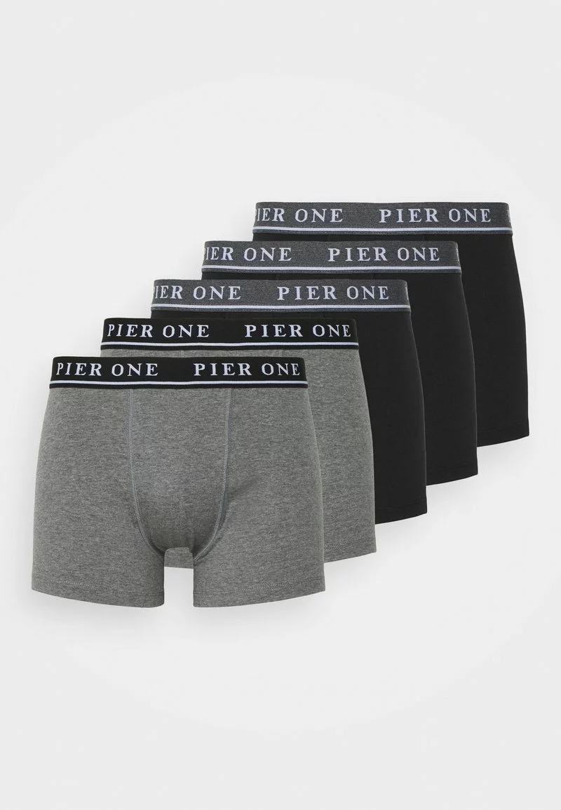 Pier One Uomo 5 PACK - Culotte - Black/mottled Dark Grey 3 Pier One Uomo 5 PACK - Culotte - Black/mottled Dark Grey