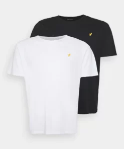 Pier One Uomo 2 PACK - T-shirt Basic - Black/white