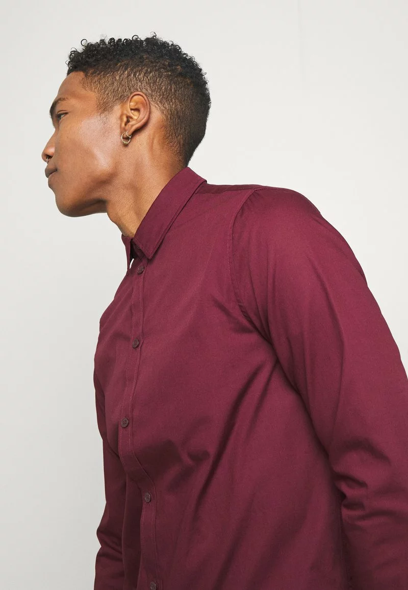 Pier One Uomo Camicia Elegante - Bordeaux 6 Pier One Uomo Camicia Elegante - Bordeaux - immagine 4