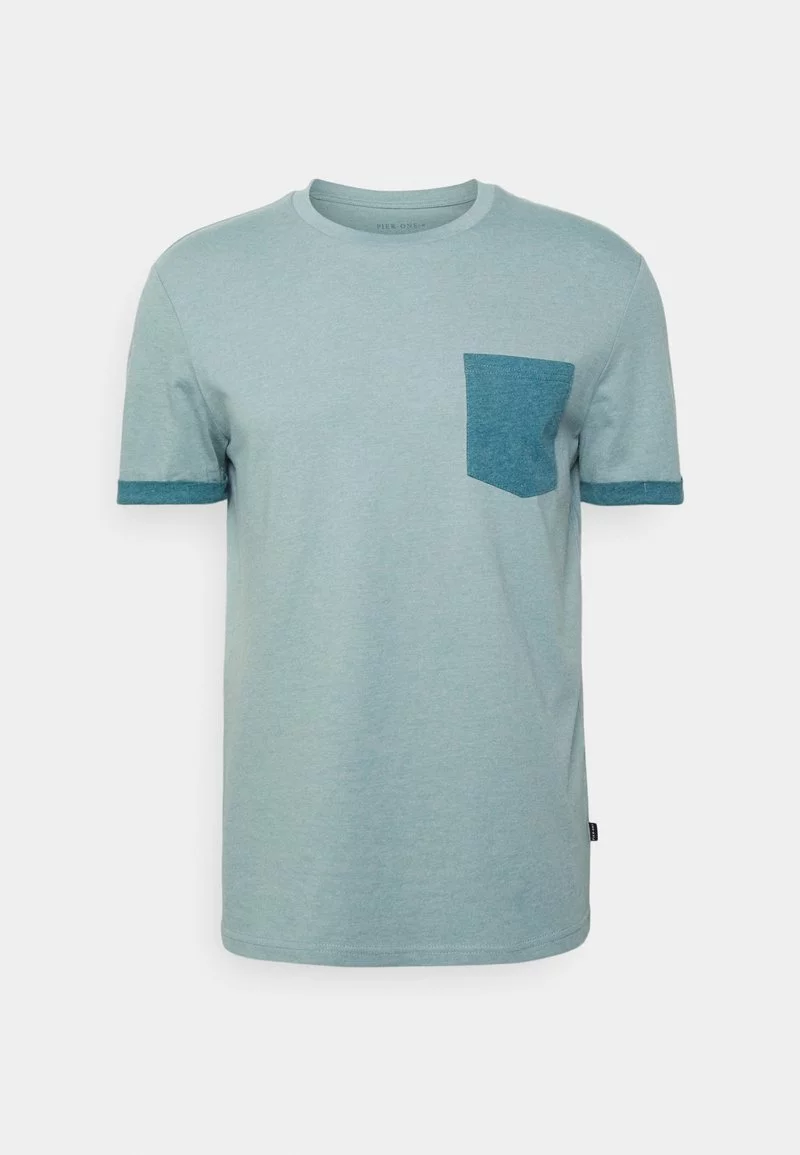 Pier One Uomo T-shirt Basic - Blue Grey 6 Pier One Uomo T-shirt Basic - Blue Grey - immagine 4