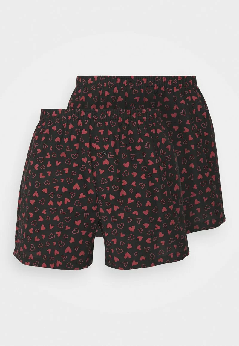 Pier One Uomo 2 PACK VALENTINES BOXER - Boxer - Black/red 3 Pier One Uomo 2 PACK VALENTINES BOXER - Boxer - Black/red