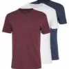 Pier One Uomo 3 PACK - T-shirt Basic - Mottled Bordeaux/white/blue -Offerta Economica Pier One 1a1b68220b7042e3b86fe00c310634af