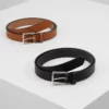 Pier One Uomo UNISEX 2 PACK - Cintura - Black/cognac