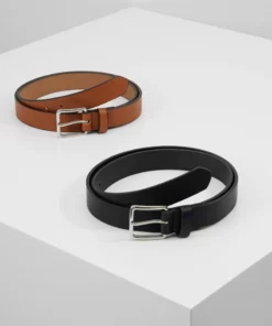 Pier One Uomo UNISEX 2 PACK - Cintura - Black/cognac