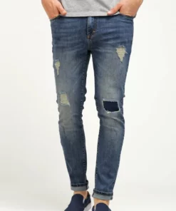Pier One Uomo Jeans Slim Fit - Destroyed Denim