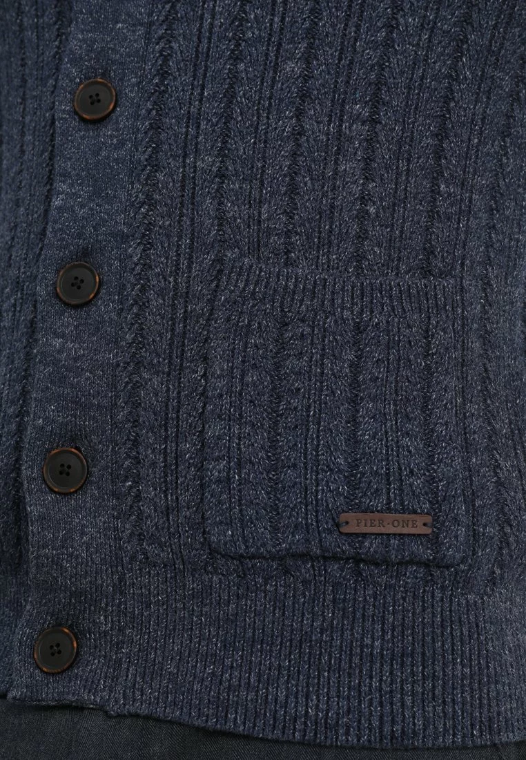 Pier One Uomo Cardigan - Mottled Blue 8 Pier One Uomo Cardigan - Mottled Blue - immagine 6
