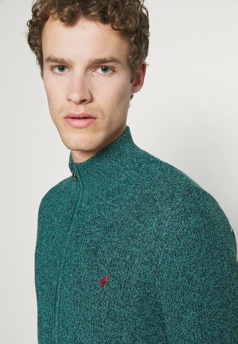 Pier One Uomo Cardigan - Mottled Dark Green 8 Pier One Uomo Cardigan - Mottled Dark Green - immagine 6