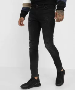 Pier One Uomo Jeans Skinny Fit - Black Denim
