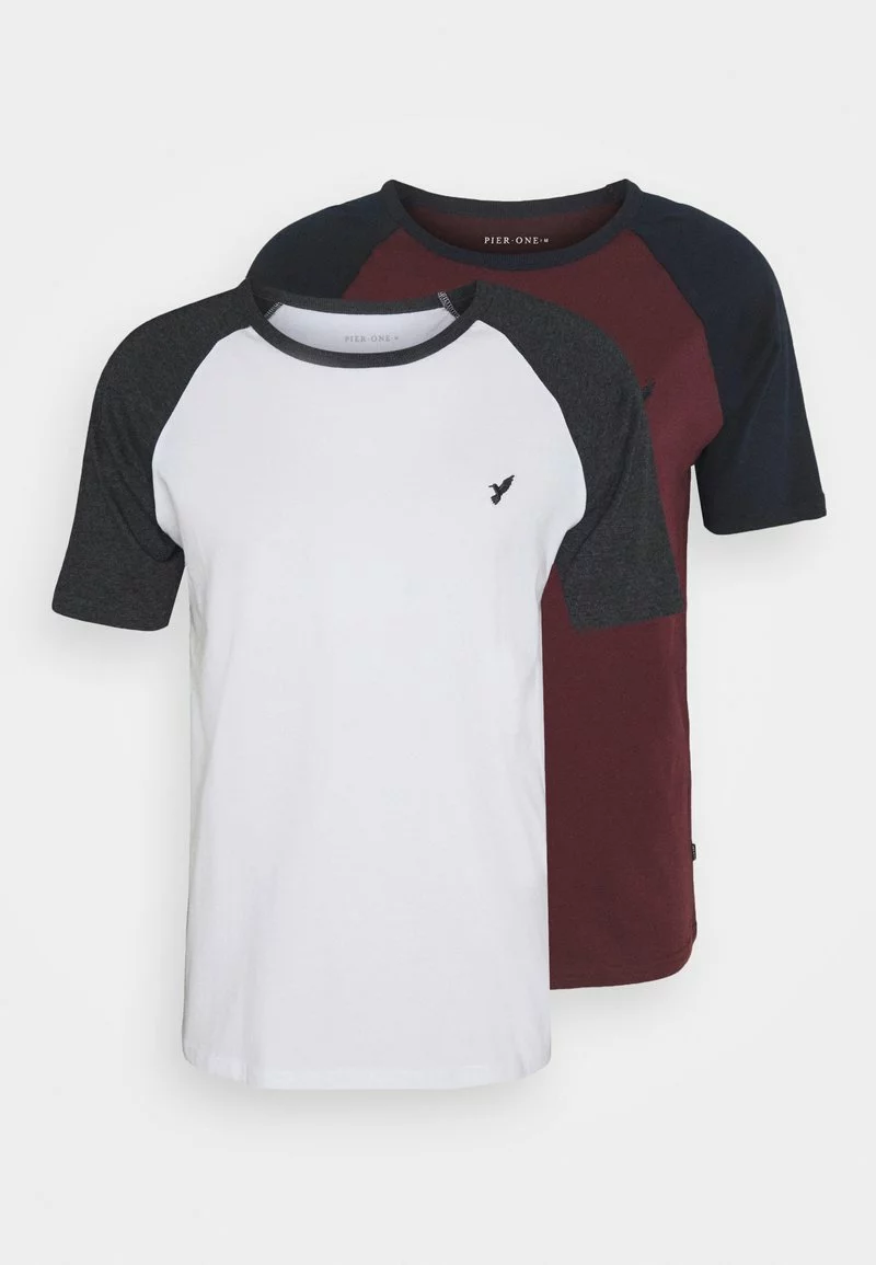 Pier One Uomo 2 PACK - T-shirt Basic - White/dark Grey 9 Pier One Uomo 2 PACK - T-shirt Basic - White/dark Grey - immagine 7