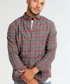 Pier One Uomo Camicia - Grey/coral