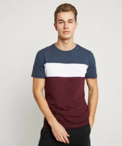 Pier One Uomo T-shirt Con Stampa - Bordeaux / Dark Blue
