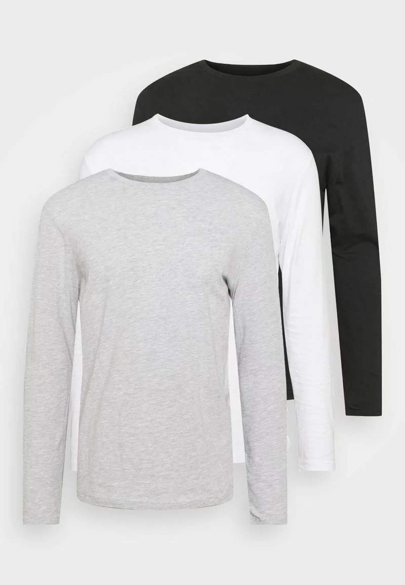 Pier One Uomo 3 PACK - Maglietta A Manica Lunga - Black/white/mottled Light Grey 9 Pier One Uomo 3 PACK - Maglietta A Manica Lunga - Black/white/mottled Light Grey - immagine 7