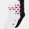 Pier One Uomo VALENTINES SOCK 3 PACK - Calze - Black/red/white