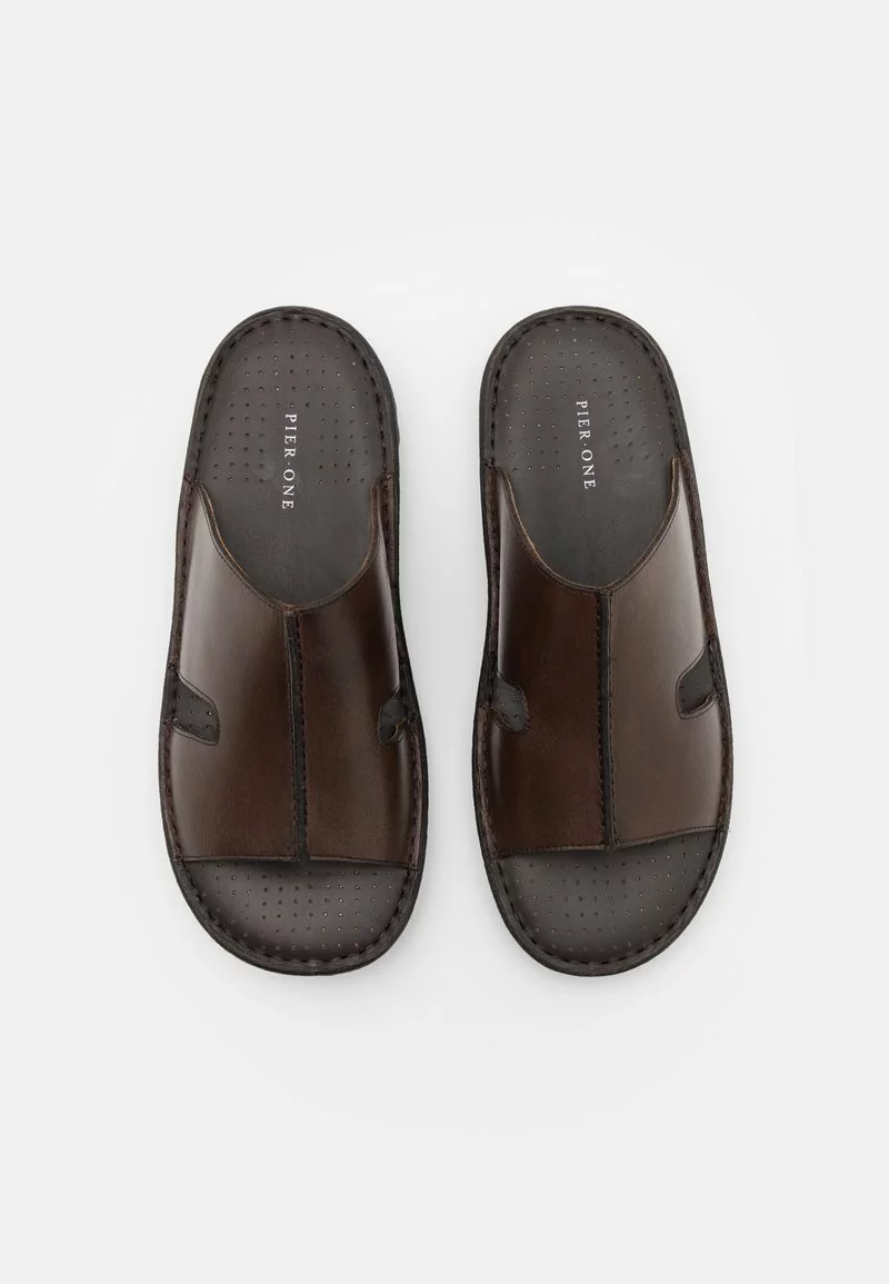 Pier One Uomo LEATHER - Ciabattine - Brown 6 Pier One Uomo LEATHER - Ciabattine - Brown - immagine 4
