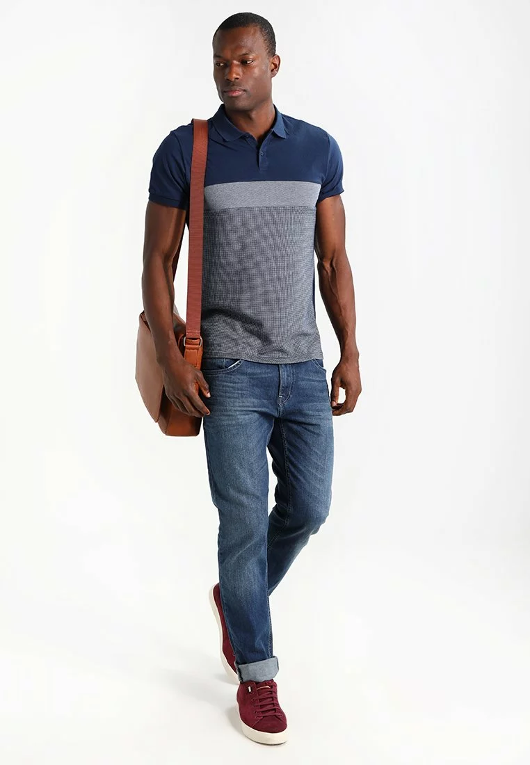 Pier One Uomo Polo - Dark Blue/mottled Grey 4 Pier One Uomo Polo - Dark Blue/mottled Grey - immagine 2