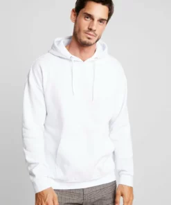 Pier One Uomo PLAIN SKATER HOODY - Felpa Con Cappuccio - White