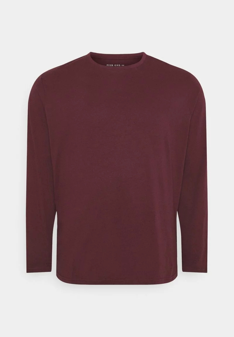 Pier One Uomo Maglietta A Manica Lunga - Bordeaux 3 Pier One Uomo Maglietta A Manica Lunga - Bordeaux