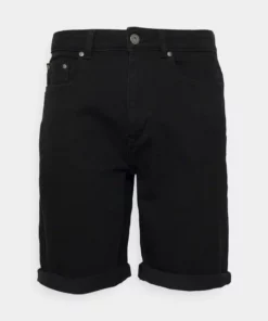 Pier One Uomo Shorts Di Jeans - Black Denim