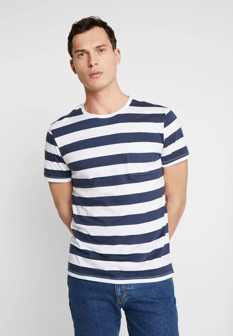 Pier One Uomo T-shirt Con Stampa - Dark Blue/white 3 Pier One Uomo T-shirt Con Stampa - Dark Blue/white
