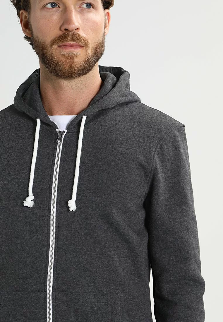 Pier One Uomo Felpa Con Zip - Black Melange 6 Pier One Uomo Felpa Con Zip - Black Melange - immagine 4