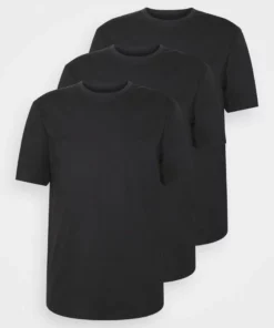 Pier One Uomo 3 PACK - T-shirt Basic - Black