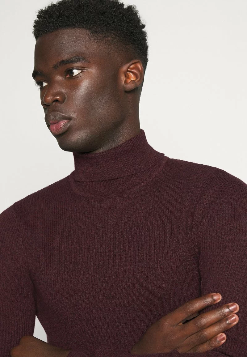 Pier One Uomo MUSCLE FIT TURTLE - Maglione - Mottled Bordeaux 6 Pier One Uomo MUSCLE FIT TURTLE - Maglione - Mottled Bordeaux - immagine 4
