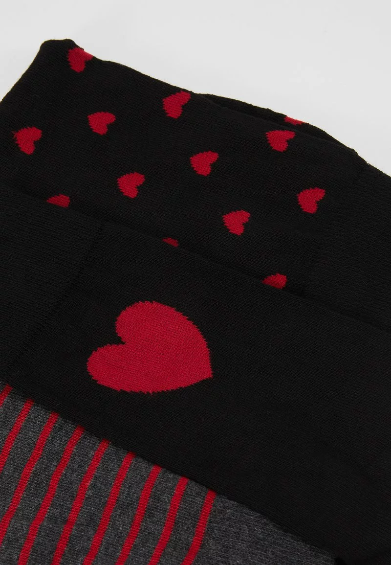 Pier One Uomo VALENTINES 3 PACK - Calze - Black/dark Red 5 Pier One Uomo VALENTINES 3 PACK - Calze - Black/dark Red - immagine 3