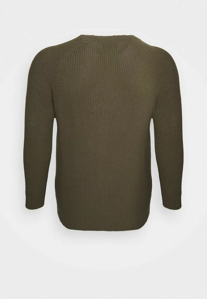 Pier One Uomo BIG STITCH MIX CREWNECK - Maglione - Olive 4 Pier One Uomo BIG STITCH MIX CREWNECK - Maglione - Olive - immagine 2