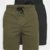 Pier One Uomo 2 PACK - Shorts - Black/olive -Offerta Economica Pier One 97446a5d1f4444a39e0756e4edaa81f0