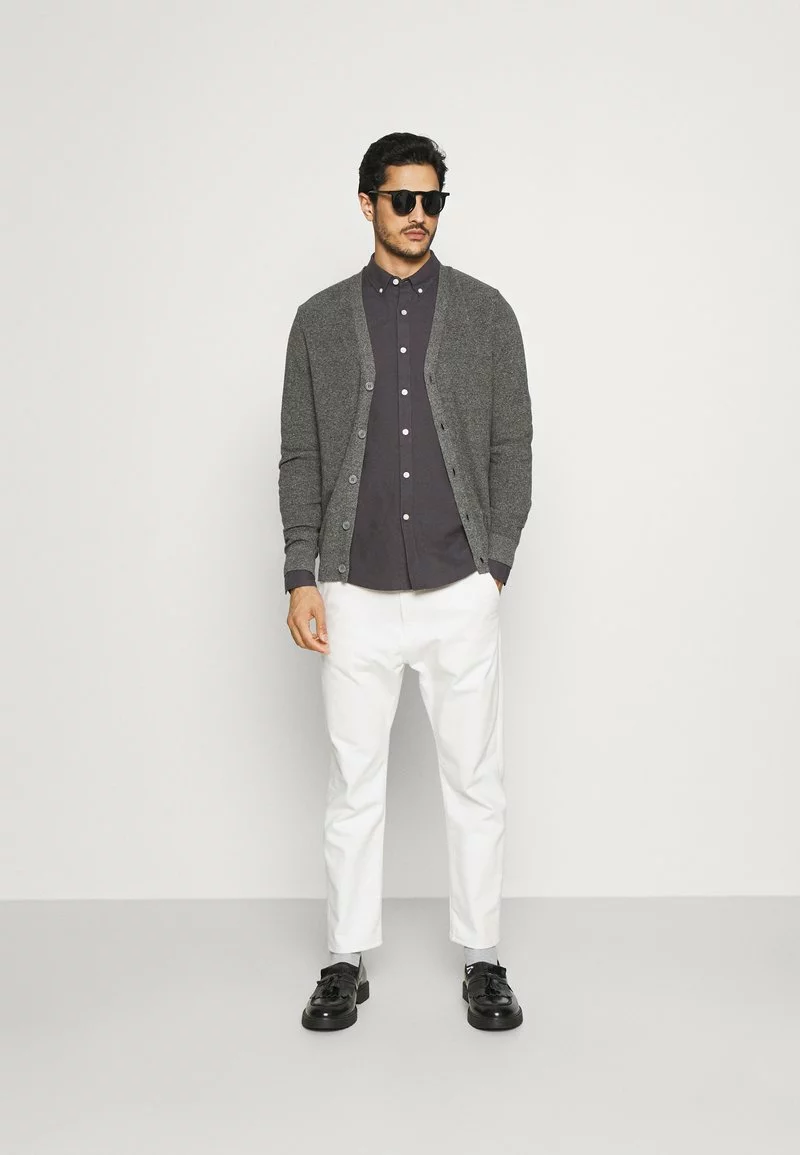 Pier One Uomo Cardigan - Mottled Grey 4 Pier One Uomo Cardigan - Mottled Grey - immagine 2