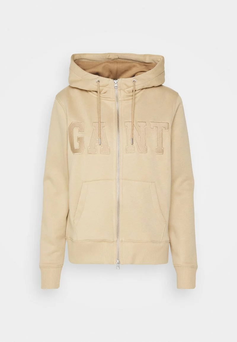 GANT Donna LOGO ZIP - Sweatjacke - Beige 3 GANT Donna LOGO ZIP - Sweatjacke - Beige