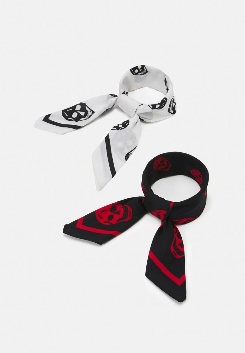 Pier One BANDANA 2 PACK UNISEX - Foulard - Black/white/red 3 Pier One BANDANA 2 PACK UNISEX - Foulard - Black/white/red