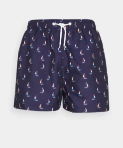 Pier One Uomo Shorts Da Mare - Dark Blue
