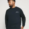 Pier One Uomo BIGBIG BASIC SCRIPT CREW - Felpa - Dark Blue