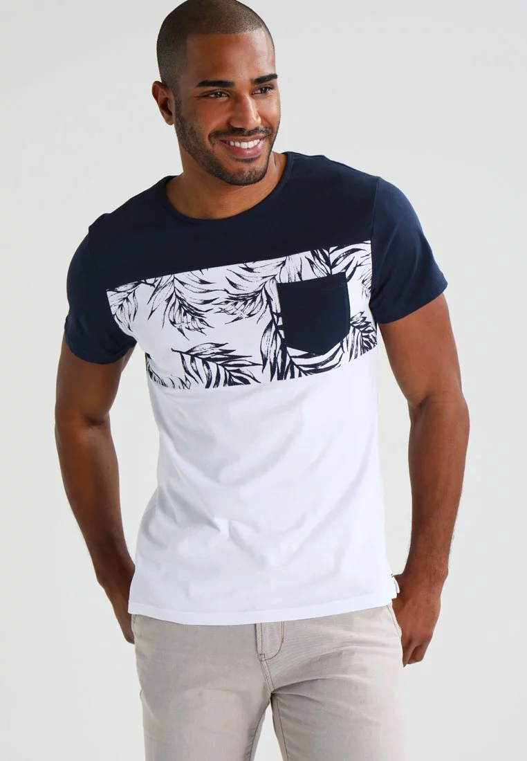 Pier One Uomo T-shirt Con Stampa - Navy/white 3 Pier One Uomo T-shirt Con Stampa - Navy/white