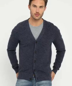 Pier One Uomo Cardigan - Mottled Blue