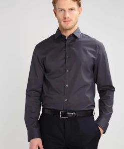 Pier One Uomo Camicia Elegante - Dark Grey
