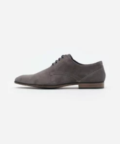 Pier One Uomo LEATHER - Stringate Eleganti - Grey