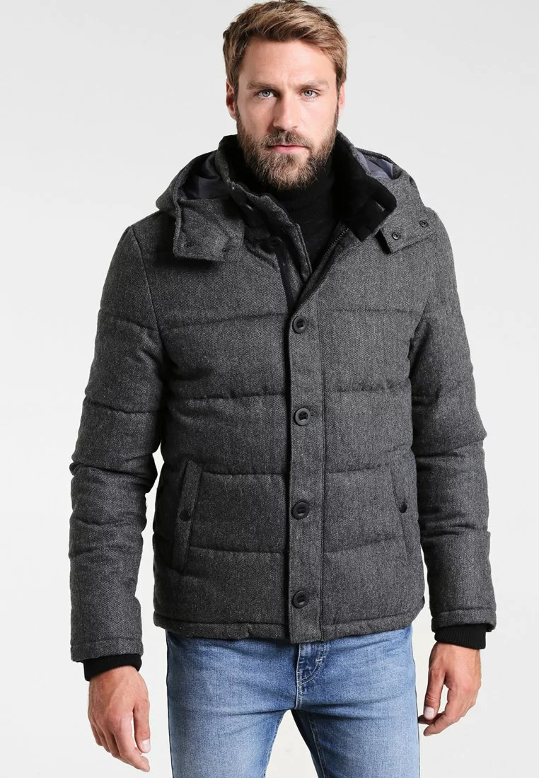 Pier One Uomo HOODED - Giacca Invernale - Grey Melange 3 Pier One Uomo HOODED - Giacca Invernale - Grey Melange