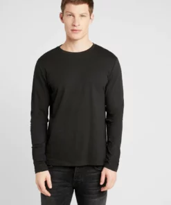 Pier One Uomo Maglietta A Manica Lunga - Black