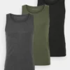 Pier One Uomo 3 PACK - Maglietta Intima - Black/khaki/mottled Dark Grey -Offerta Economica Pier One dcdf4f7f98684599b47537ac7ea160f4