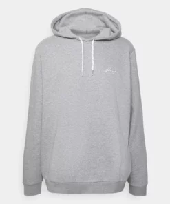 Pier One Uomo BIGBIG CORE SCRIPT HOODIE - Felpa Con Cappuccio - Mottled Grey