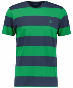 GANT Uomo BARSTRIPE SS - T-Shirt Print - Grün