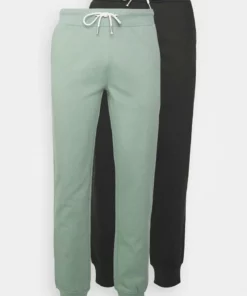 Pier One Uomo 2er PACK - Pantaloni Sportivi - Green/black