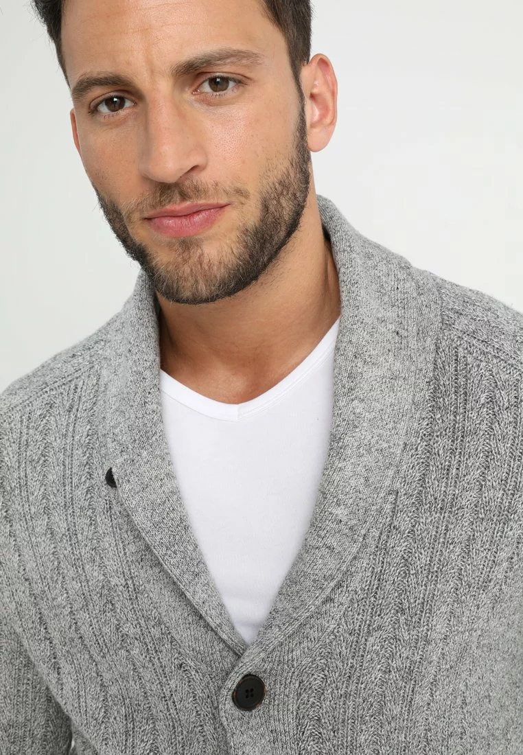 Pier One Uomo Cardigan - Mottled Dark Grey 7 Pier One Uomo Cardigan - Mottled Dark Grey - immagine 5