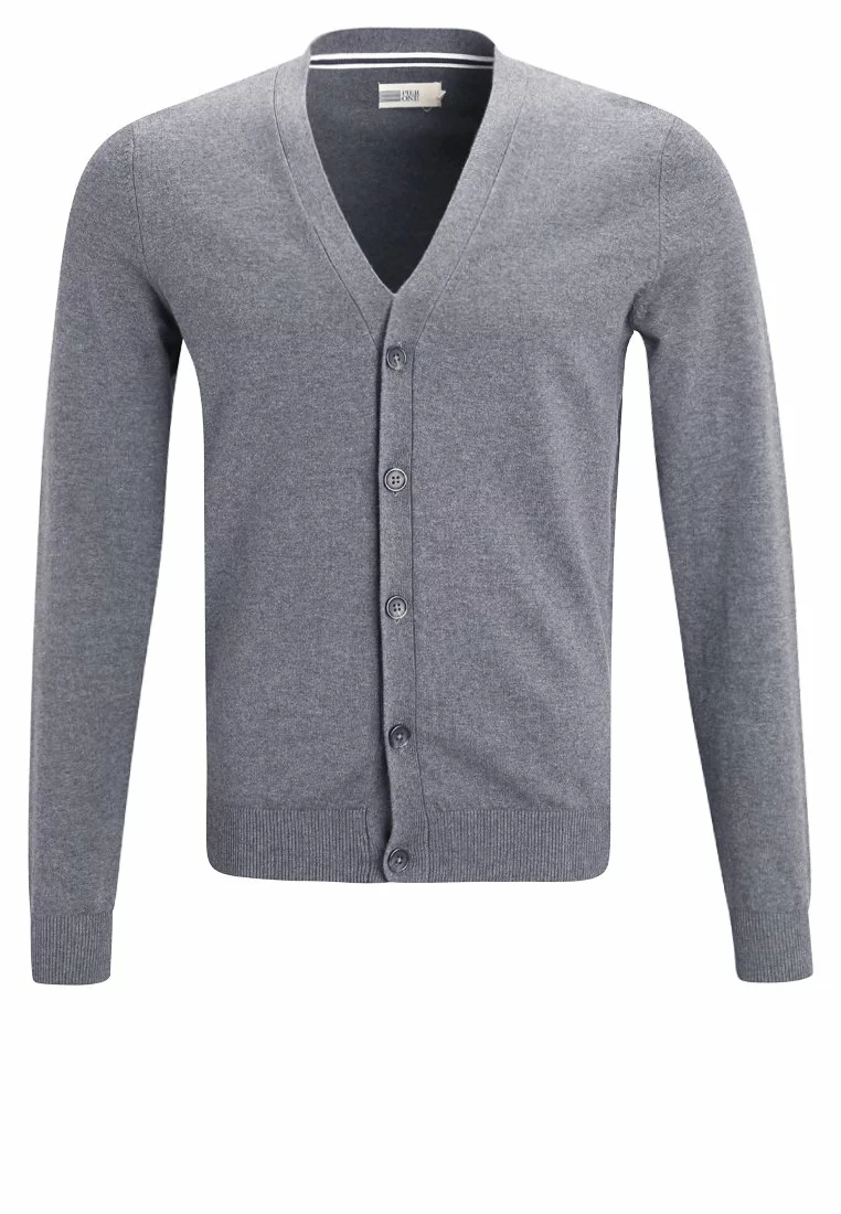Pier One Uomo Cardigan - Dark Grey Melange 8 Pier One Uomo Cardigan - Dark Grey Melange - immagine 6